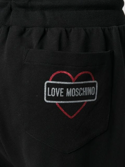 Love Moschino Heart Print Sweatpants In Black