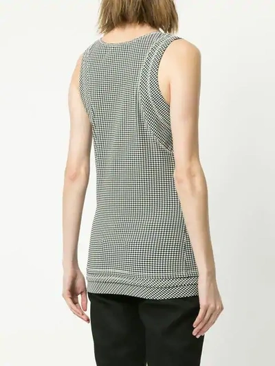 Pre-owned Chanel Houndstooth Sleeveless Top In Black