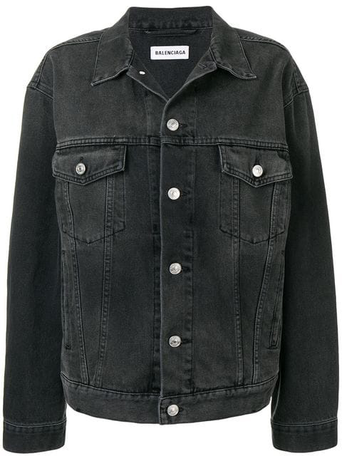 balenciaga black denim jacket