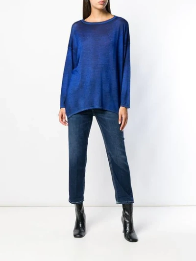 Shop Avant Toi Boat Neck Sweater In Blue