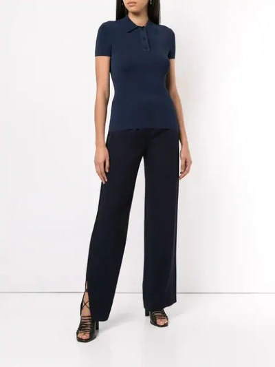 Shop Dion Lee Straight Leg Trousers In Blue