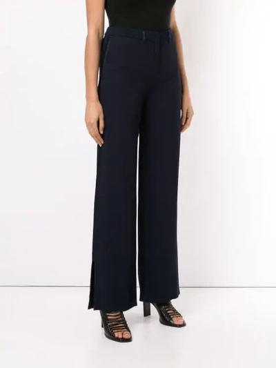 Shop Dion Lee Straight Leg Trousers In Blue