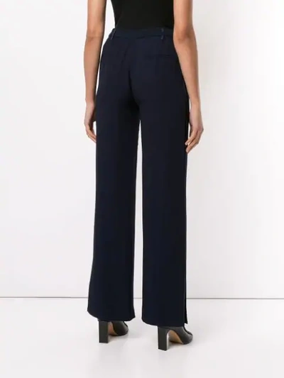 Shop Dion Lee Straight Leg Trousers In Blue