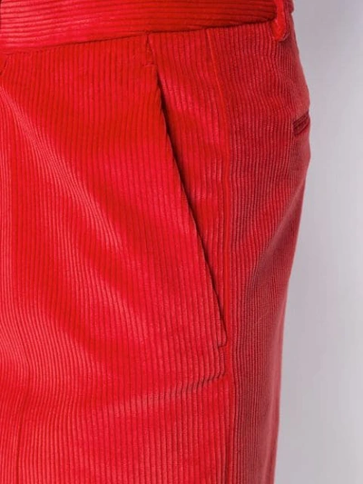 Shop Dsquared2 Cropped Corduroy Trousers In Red