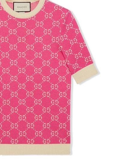 Shop Gucci Gg Jacquard Top In Pink