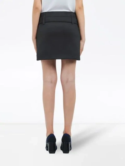Shop Prada Ruffled Detail Mini Skirt In Black