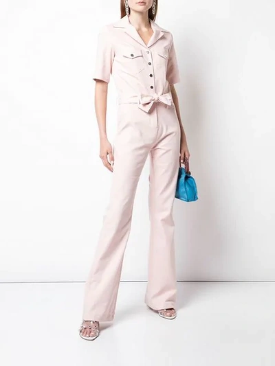 Shop Carolina Ritzler Tie Waist Boiler Suit In Pink