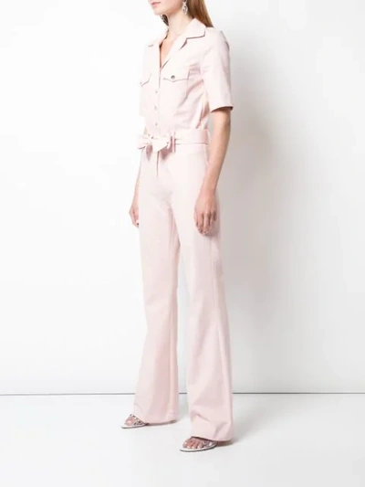 Shop Carolina Ritzler Tie Waist Boiler Suit In Pink