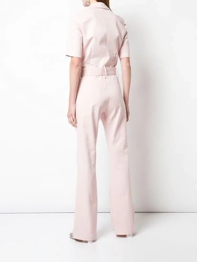Shop Carolina Ritzler Tie Waist Boiler Suit In Pink