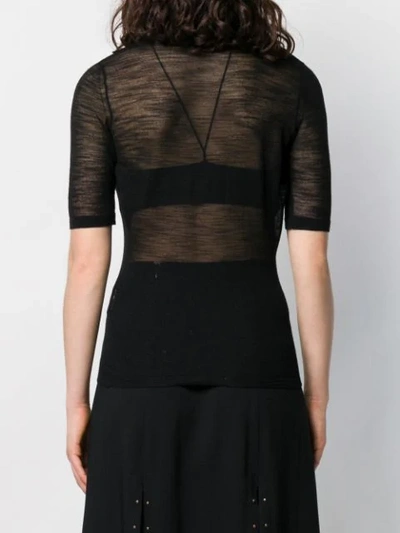 Shop Jacquemus Bra Detail Fine Knit Top In Black