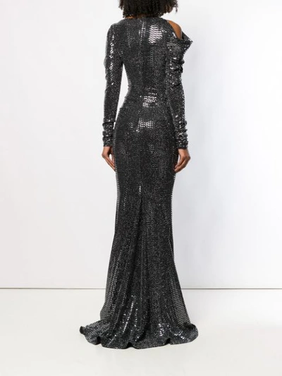 Shop Talbot Runhof Mirrored Long Dress In Black