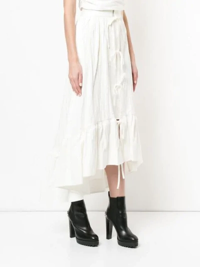 Shop Irene Asymmetric Midi Skirt In White