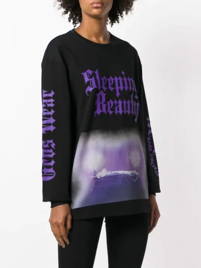 Shop Gcds Sleeping Beauty Printed Sweatshirt - Black