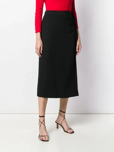 Shop Rochas Straight Midi Skirt In Black