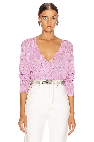 Shop Michelle Mason Cross Wrap Sweater In Pink In Bubblegum