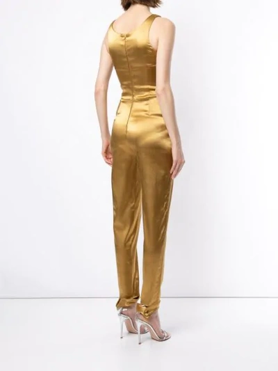 Pre-owned Chanel 1980s Sleeveless Jumpsuit In Bronze