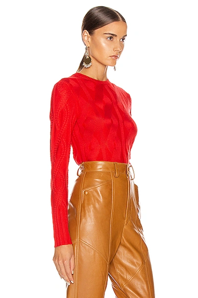 Shop Chloé Chloe Cable Knit Sweater In Red In Hot Orange