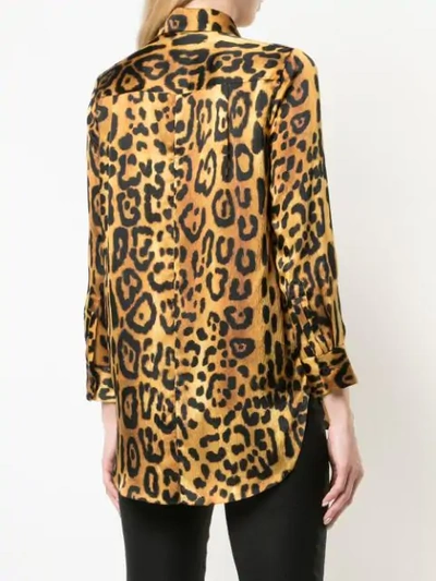 Shop Adam Lippes Leopard Print Shirt In Gold