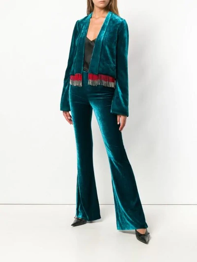 Shop Galvan Velvet Flared Trousers - Green