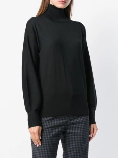 Shop Agnona Roll Neck Sweater In Black