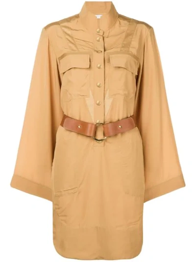 Shop Chloé Safari Shirt Dress In Brown