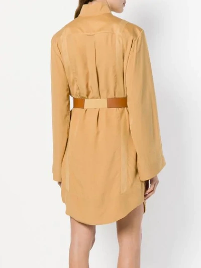 Shop Chloé Safari Shirt Dress In Brown