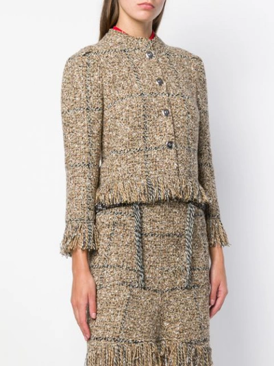 Shop Sonia Rykiel Tweed Button Jacket - Brown