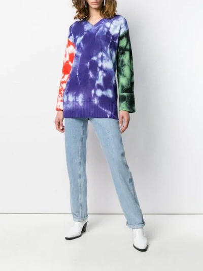 Shop Msgm Oversized Tie In Blue