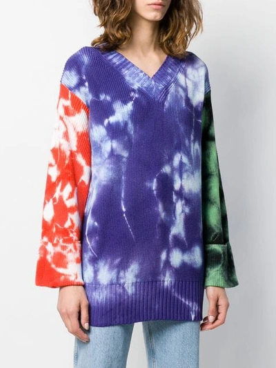 Shop Msgm Oversized Tie In Blue