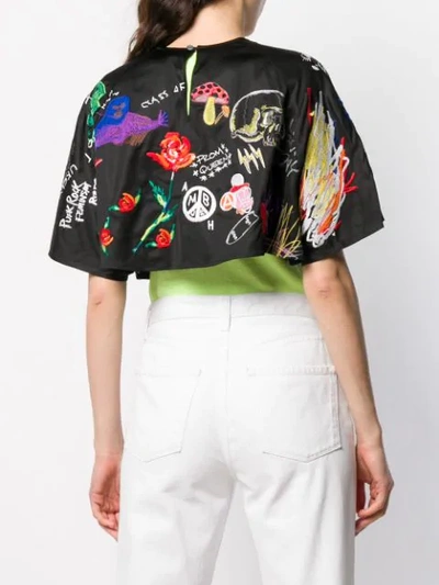 Shop Ambush Cropped Graphic Top - Black