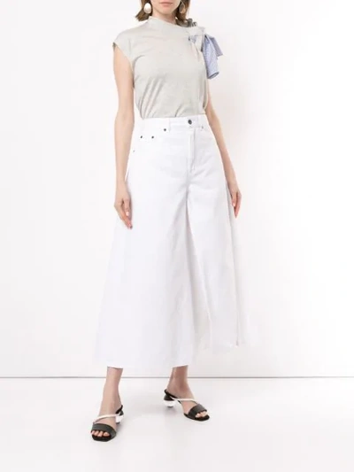 Shop Y/project Wide Leg Jeans - White