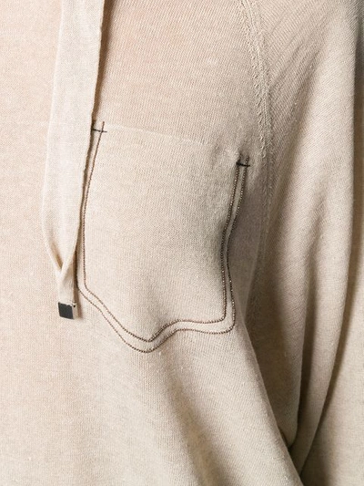 BRUNELLO CUCINELLI KNITTED HOODIE - 大地色