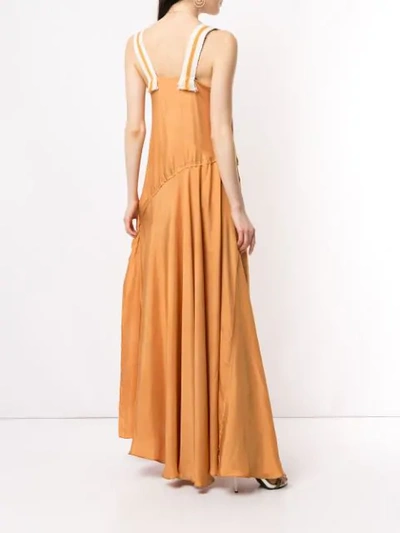 Shop Abadia Silk Twill Panel Dress In Orange