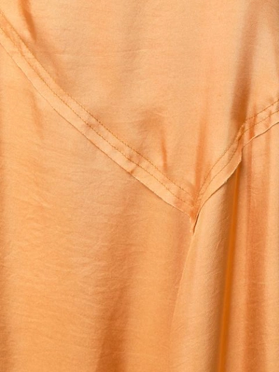 ABADIA 斜纹布拼接连衣裙 - 橘色