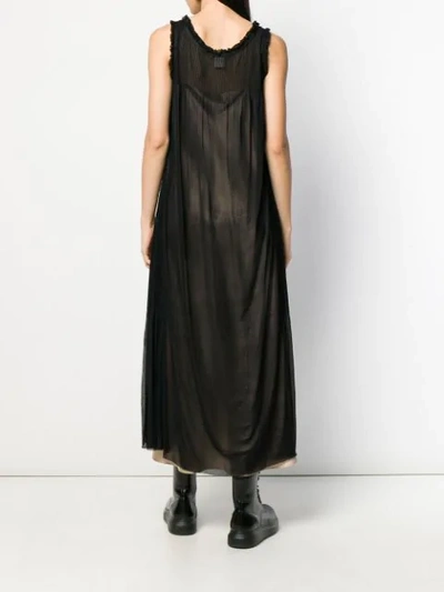 Pre-owned Issey Miyake Sleeveless Pleated Maxi Dress In Black