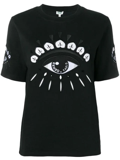 Shop Kenzo Eye Print T In Black