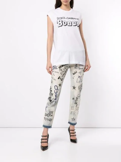 Shop Dolce & Gabbana Queen Jeans In White