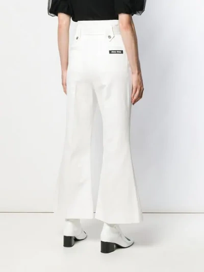 Shop Miu Miu High Waisted Tailored Trousers In White