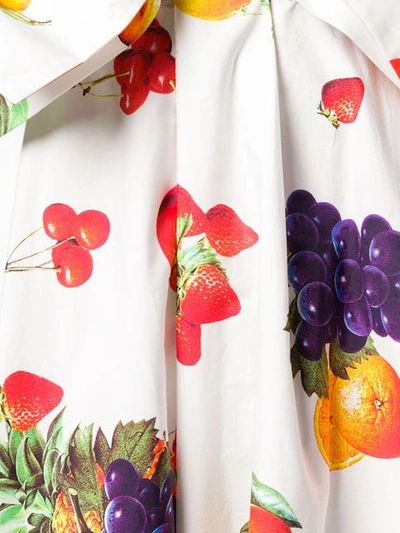 Shop Msgm Fruit Print Flared Dress In White