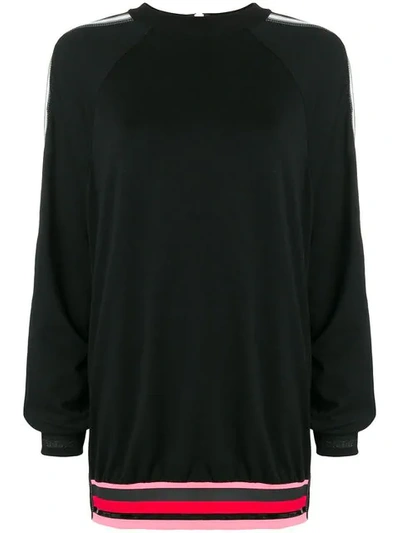 Shop No Ka'oi Stripe Trim Sweatshirt In Black