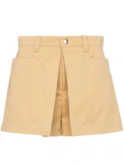Shop Chloé Beige Darted High-waisted Shorts In Brown