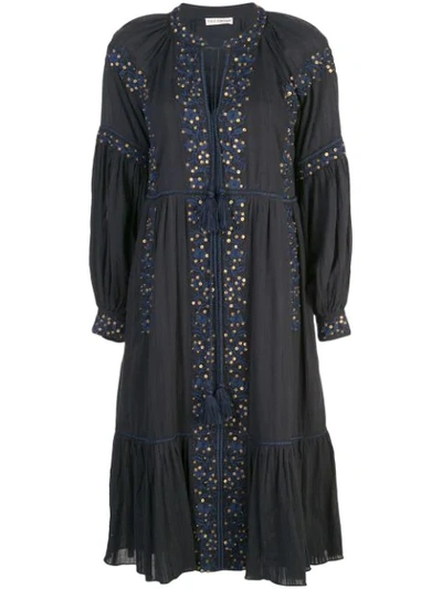 Shop Ulla Johnson Embroidered Dress In Blue