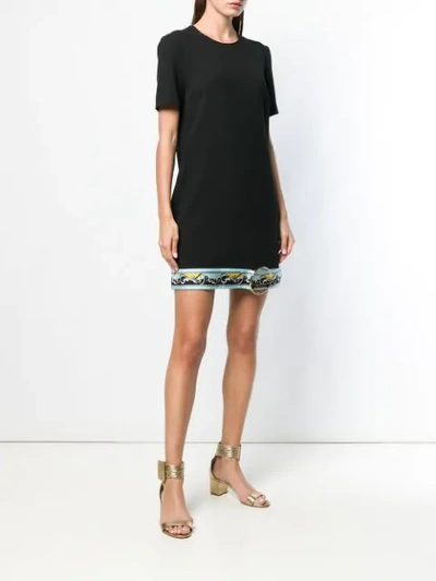 Shop Emilio Pucci Contrast Hemline Shift Dress In Black