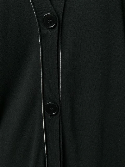 Shop Mm6 Maison Margiela Contrast Stitch Cardi-coat In Black
