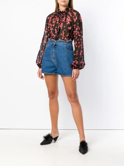 Shop Giambattista Valli Floral Print Shirt In Black