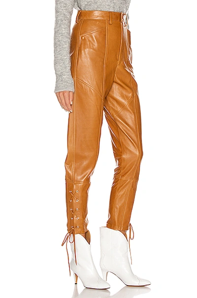 Shop Isabel Marant Cadix Leather Pant In Natural