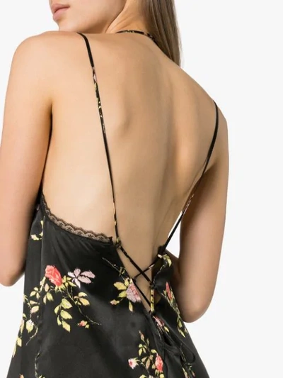 Shop R13 Floral Print Slip Dress In Black