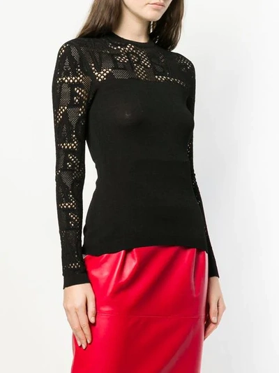 Shop Versace Slim Fit Knitted Top In Black