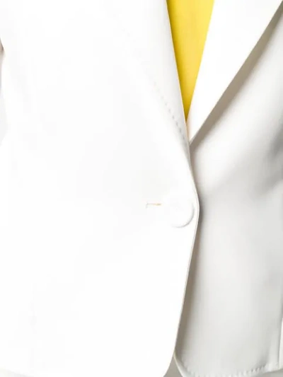 Shop Moschino Single Breasted Blazer In White