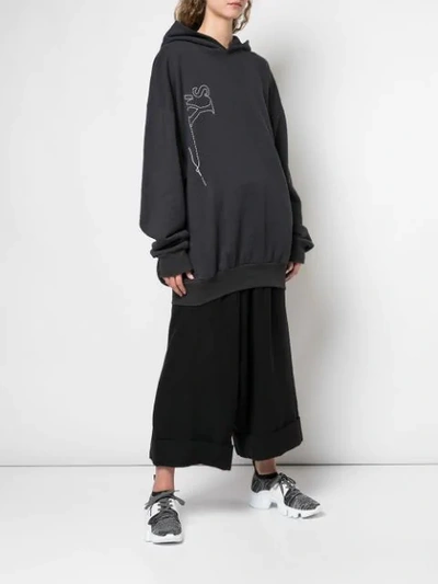 Y'S HOODED SWEATSHIRT - 灰色